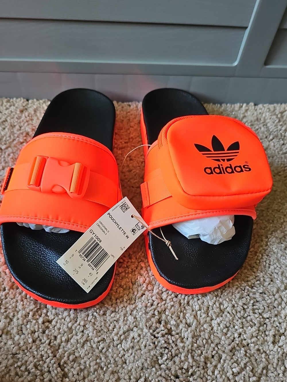 New Adidas Orange Flip Flops with Removal Pouch. - Picture 2 of 7